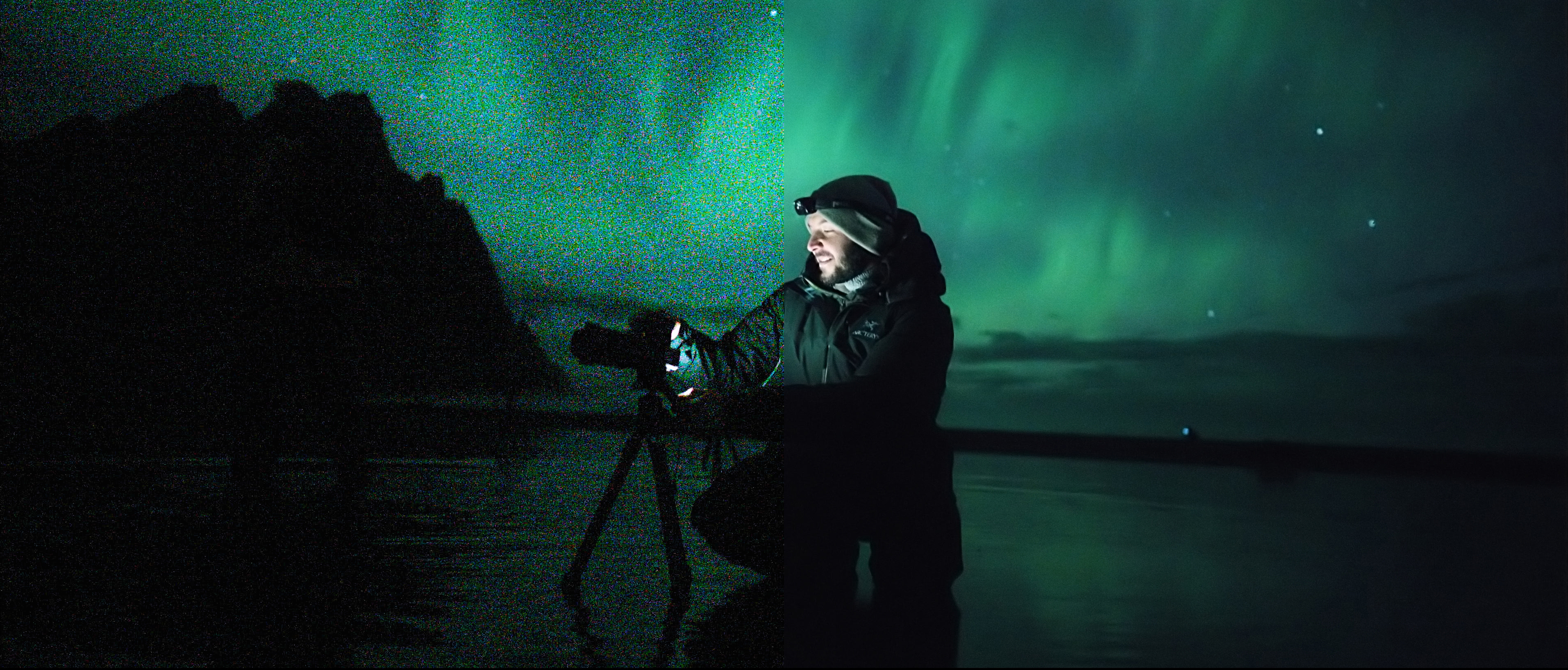 Filming Aurora Borealis in the field